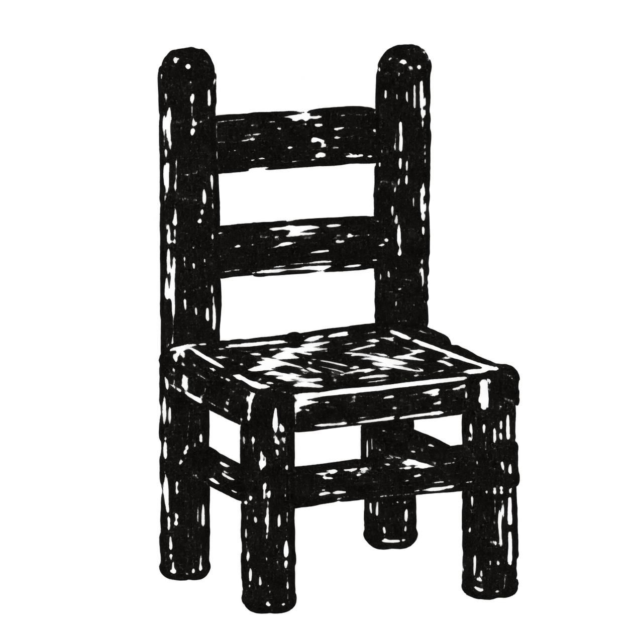 Silla de madera con asiento tejido, emblema de Herencia de Leña